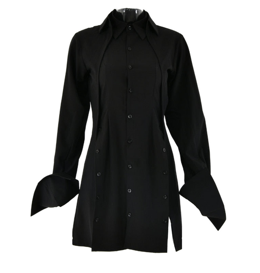 Irena Turn-down Collar Shirt Dress