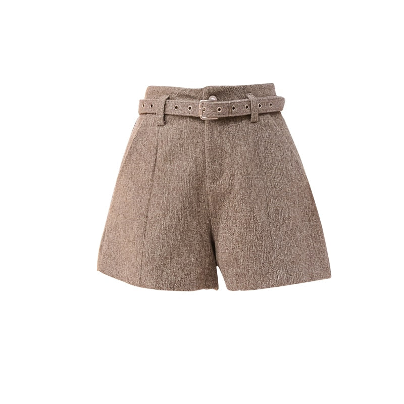 Rhonda High Waist Wool Shorts