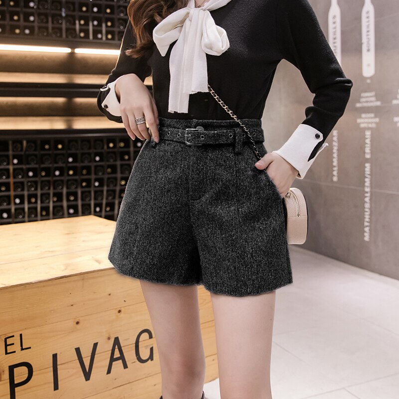 Rhonda High Waist Wool Shorts