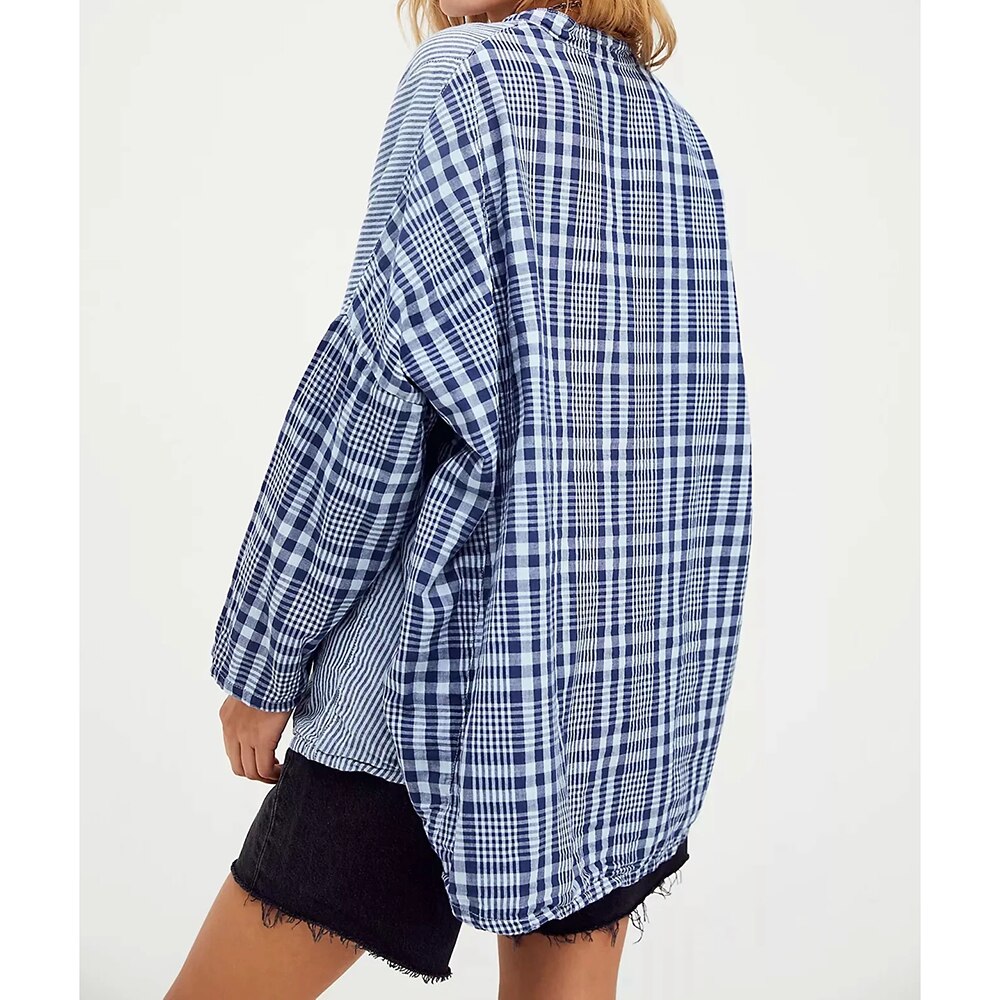 Naomi Plaid Patchwork Blouse