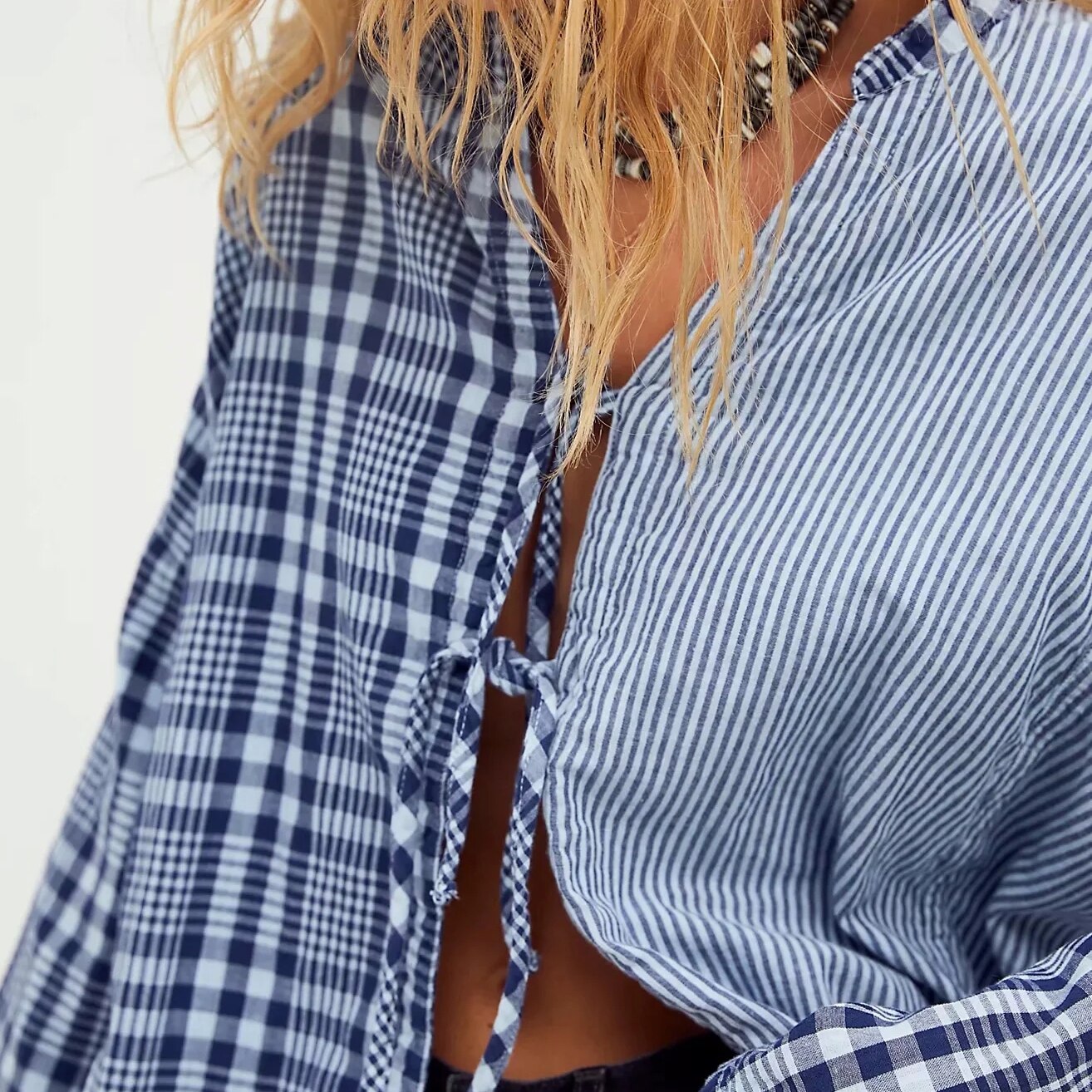 Naomi Plaid Patchwork Blouse