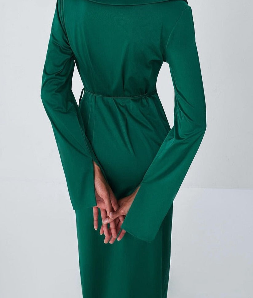 Yvette V-Neck Satin Dress Wrap