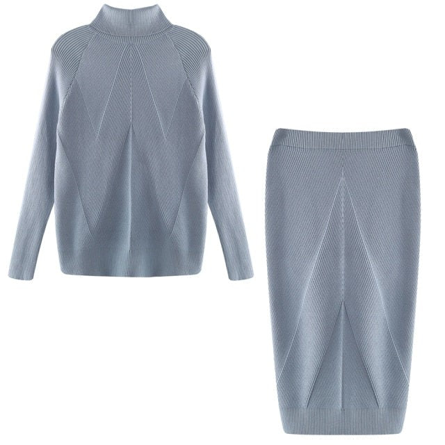 Luisa Turtleneck Sweater Two Piece Skirt Set