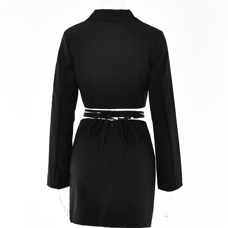 Charlotte Two Piece Cropped Blazer Skirt Set