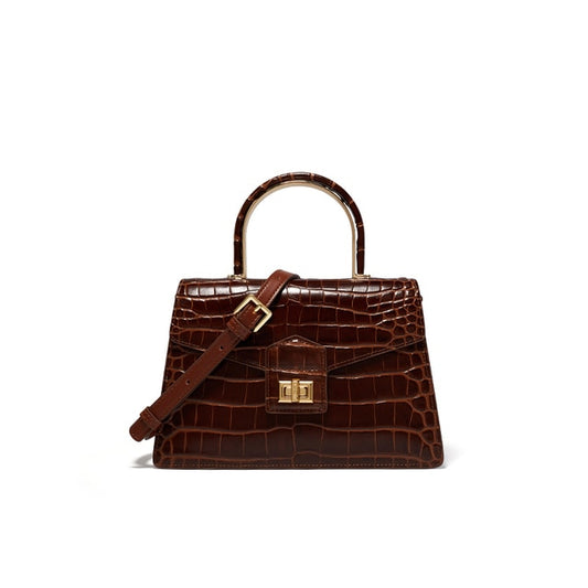 Elena Faux Crocodile Crossbody Bag