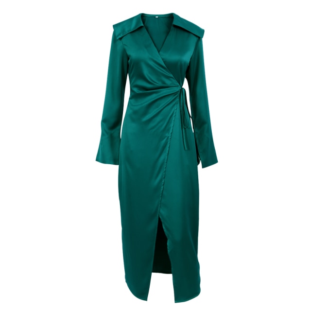 Yvette V-Neck Satin Dress Wrap