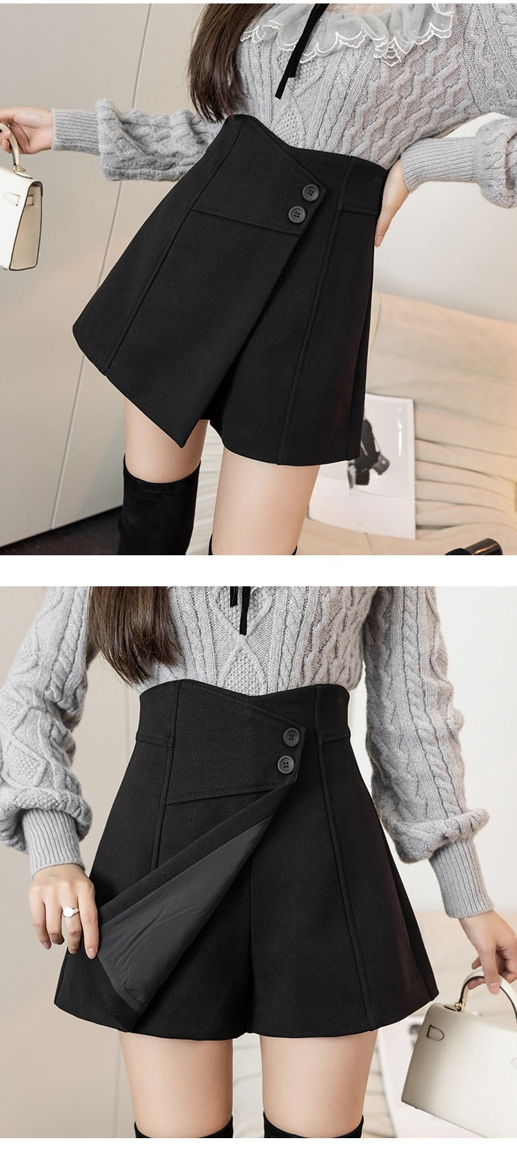 Evelyn Wool Skort